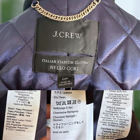 J. Crew Villa Coat Parka in Italian stadium-cloth wool Gold Full Zipper Size 0P - Picture 12 of 16